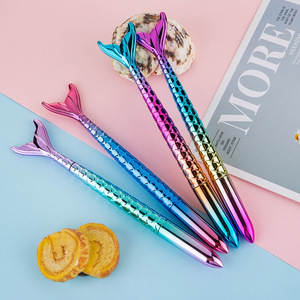 Fournitures de bureau et scolaires stylo à bille sirène mignonne créatif dégradé couleur étudiant papeterie dessin animé stylos gel - Product Image 6