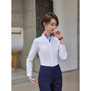 Flight Attendant Uniform Set White Shirt Long Sleeve For Interview Airline Workwear Fall 2025 Southeast Asia - Product Image 3