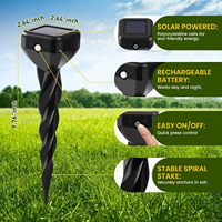 4-Packs Lutte antiparasitaire efficace en extérieur pour les pelouses Yards Traps inclus Répulsif à ultrasons solaire pour les taupes et les serpents