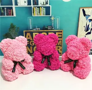 Urso de pelúcia grande rosa do dia dos namorados, grande urso de espuma de 70cm para presente da namorada QSLH-SY0098