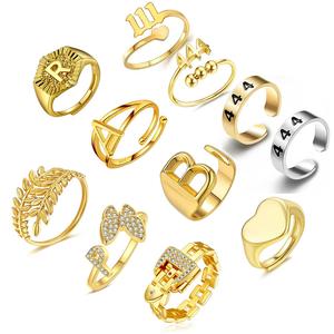 <b>24k</b> <b>Gold</b> Plated Stainless Steel <b>Ring</b> Crystal Rhinestone Lab Created Daily Trendy Unisex Design Tryme Brand Cross Border Multi - Product Image 5