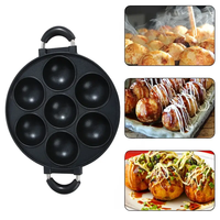 Batterie de cuisine moulée sous pression, lot de 7 trous pour omelette, ustensiles de cuisine antiadhésifs pour petit-déjeuner, ensemble de moules à tarte aux œufs, ustensiles de cuisine antiadhésifs