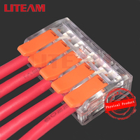 Mini connecteur d'écrou de levier d'épissage compact de boîte de jonction universelle à 5 broches, connecteurs de fil d'éclairage LED électrique