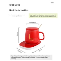 55 ℃   Juego de Tazas de Cerámica con Temperatura Constante, Taza para Calentar Café y Leche de Gran Capacidad, Apta para Microondas, Posavasos Calefactor Portátil