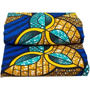 Fornecimento personalizado de tecido de cera real africano Hitarget para Pagne estampas de pano de roupa 145gsm 100% algodão Phoenix