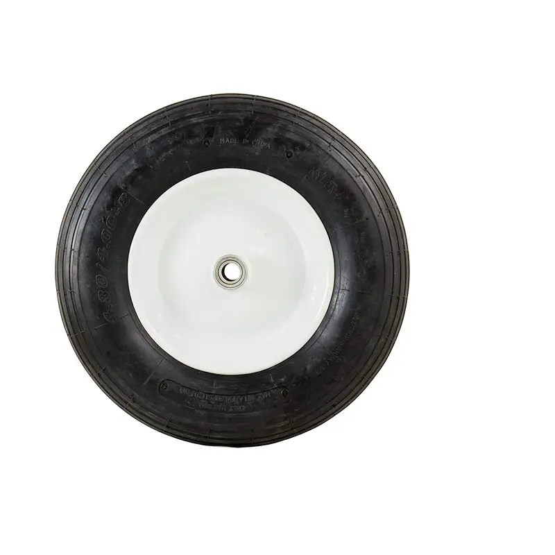 Neumático (lleno de aire) de 4,80/4,00-8 pulgadas, rueda de 3 ", buje, rodamientos de 3/4", banda de rodadura acanalada