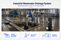 Pompe à eaux usées industrielle entièrement automatique à haute pression en fonte, avec roue en acier inoxydable, anti-colmatage, pour eaux usées industrielles