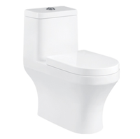 Toilette moderne monobloc en céramique siphonique économique sans rebord maison hôtels articles sanitaires montés au sol S-trap salle de bain commode