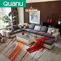 Furniture 102117 Modern Fabric U Shape Couch Living Room Sofa Set Furniture Designs