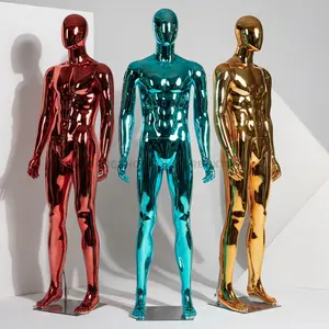 Colorful Full Body Male Mannequin Window Display Electroplating Dummy Chrome Plated Men Full Body Plastic Mannequin