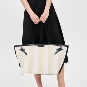 Days Carryall Striped Canvas Custom Embroidery DIY <b>Large</b> Travel Handbag Women Shopping Shoulder <b>Bags</b> Weekender <b>Beach</b> Summer - Product Image 6