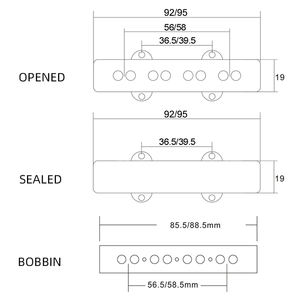 Ensemble de 2 caches de micros noirs pour basse <span class=keywords><strong>Jazz</strong></span> 4 cordes (mâchoire/corde haute) – Accessoires ciblés pour instruments - Product Image 6