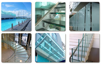 Vidrio Laminado Templado PVB SGP, Transparente, Tintado, Esmerilado, Vidrio de Seguridad ESG VSG, Moderno, para Baño, Escaleras Exteriores, Barandas