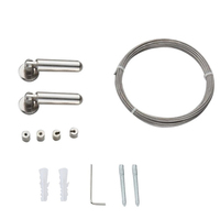 Ensemble de tringles à rideaux pliables multifonctionnelles de 5 m en acier inoxydable avec accessoires et composants métalliques