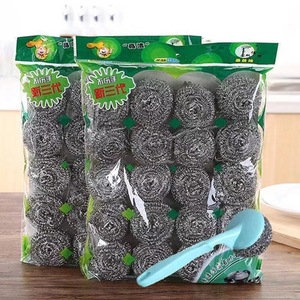 Bola de esponja de limpieza 11g 16G Esponja de mango largo Esponja de cocina de acero Estropajo de acero inoxidable Estropajo de metal Estropajo - Product Image 1