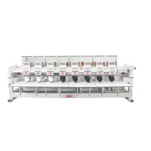VMA factory price 12 needles 8 head flat embroidery running speed 1000rpm sewing cap frames embroidery machine