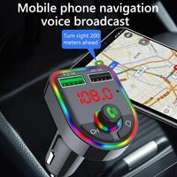 Transmisor FM para Auto con Carga Rápida USB PD de 15W, Pantalla Digital LED, Luz RGB, Llamadas Manos Libres, Reproductor MP3, Adaptador para Teléfono Móvil