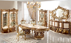 High End Carved 12 Seat Dining Table Set Classic Hand Carved Dining Table Set for Villas and Hotels Manufacturer Exporter USA - Product Image 2