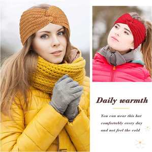 Winter Knitted Wool <b>Headband</b> Cross Twist Ear <b>Warmer</b> Soft Warm Hair Band for Women Girls Outdoor Sports Skiing Fashion Accessory - Product Image 3