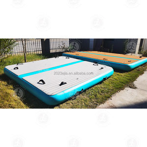 Série <span class=keywords><strong>de</strong></span> plates-formes gonflables flottantes originales avec pompe à air électrique à surface antidérapante pour lac, bateau, piscine, océan - Product Image 6