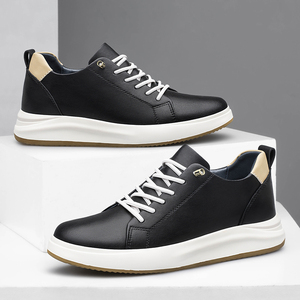 Chaussures de skate pour hommes, mocassins, baskets, chaussures de skate à lacets en <span class=keywords><strong>cuir</strong></span>, <span class=keywords><strong>basses</strong></span>, à enfiler, rehaussantes, à semelle épaisse et plateforme - Product Image 6