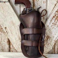 Bestseller Retro Mittelalterliches Steampunk Leder Verstecktes Revolverholster Western Cowboy Pistolenhalter Gürtelzubehör Kostüm