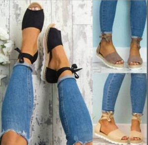 Espadrilles à lacets pour femmes, Espadrilles à plateforme, chaussures d'été, de vacances, taille, tendance - Product Image 4