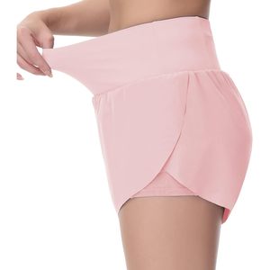 Shorts de course à séchage rapide pour femmes FOXA, taille haute avec poches zippées, shorts de tennis pour l'entraînement - Product Image 4