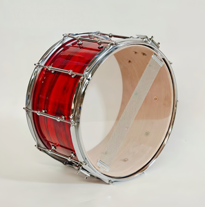 Tambor Metálico Profesional de Arce de Alta Tensión de 14x8 Pulgadas con Acabado en Madera Roja para Banda de Conciertos, Orquesta e Instrumentos de Percusión - Product Image 3