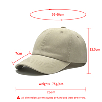 Gorra de Béisbol Unisex de Algodón Vintage Lavado y Desgastado con Logotipo Personalizado Bordado, Gorra Lisa de 6 Paneles para Hombre y Mujer
