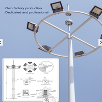 Projecteur intelligent à mât haut en acier galvanisé pour parcours de golf, éclairage de chantier, aéroport, 3000W