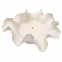 Bougie parfumée en cire de soja, rose et violet mat, en céramique, à bords festonnés, pour la relaxation, les soins personnels, un cadeau spa.