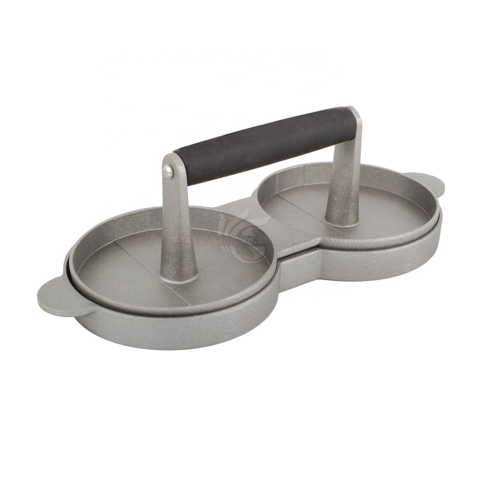 Ручная работа, пресс для бургеров, антипригарный алюминиевый пресс для бургеров, лидер продаж, модный мясорубка, домашняя кухня, двойной пресс для бургеров