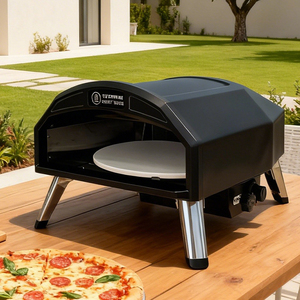 Four à pizza au gaz portable en acier inoxydable rotatif napolitain italien pour restaurant - Product Image 1