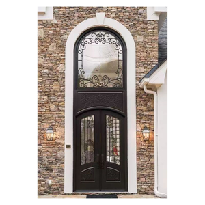 Porte d'entrée extérieure de sécurité en verre moderne de luxe de haute qualité, 6 m de haut, à double battant, pour villas, surdimensionnée - Product Image 1
