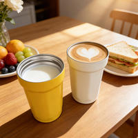 Mug Kopi Terisolasi Baja Tahan Karat 316 15oz, Flask Vakum Berat, Isolasi Termal 6-12 Jam, Anti Bocor, Bebas BPA, Dinding Ganda