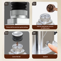 Moulin à espresso électrique 7 étoiles 48mm Portable automatique en acier inoxydable en aluminium pour les amateurs de café hôtel ménage extérieur