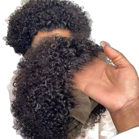 Cheveux vierges brésiliens pour perruques courtes à dentelle frontale, coupe pixie, bouclées ou lisses, bonnet en dentelle 13x4 grande taille pour femmes noires