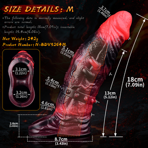 Extensor de manga de pene vibrador NNSX Monster con Control remoto 10 modos, anillo de pene de Animal, juguete sexual de ampliación para hombres parejas - Product Image 6