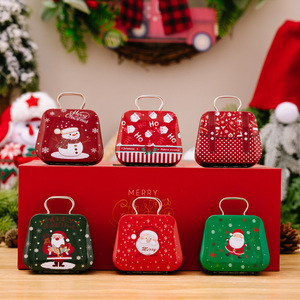 Decorazioni natalizie borse di latta placcato scatole di caramelle regali per bambini piccole scatole di ferro Mini borse a forma di latta - Product Image 2
