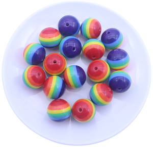 Nueva llegada 20mm 100 piezas Popular gran moda acrílico grueso resina rayas cuentas DIY collar, pulseras, fabricación de pendientes - Product Image 5