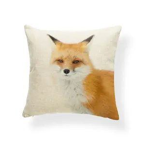 Mode Fox Wolf Deer gedruckt quadratischen Kissen bezug Baum Schneeflocke Winter Soft Pillow Home Sofa Auto Dekor Throw Kissen bezüge