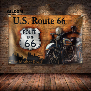 Bandiera Retrò <span class=keywords><strong>della</strong></span> Route 66, Stile Vintage, Poster Decorativo da Parete per Garage, Pub, Club, Bar - Product Image 6