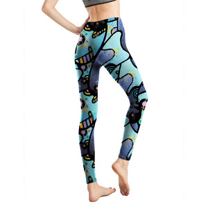 Women's High Waist Breathable Summer Casual Milk Silk Printed <strong>Leggings</strong> with Great Stretch Floral Print Midi Length Pencil Pants - Product Image 3