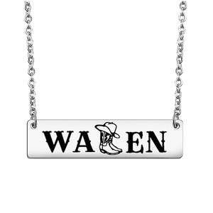 Cowboy Cowgirl Collier en acier inoxydable Lien Géométrique Horse Racing Pendentif compétitif avec Morgan Wallen No Fade Jewelry - Product Image 3
