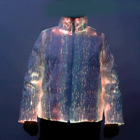 Veste d'hiver unisexe avec col montant phosphorescent Flash lumineux Party Bubble Men Puff Jacket