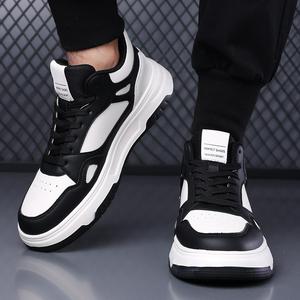 Baskets Chunky pour Hommes en PU avec Doublure en Maille Respirante, Bout Rond, à Lacets, Plateforme, pour l'Automne, Sport et Tenue Décontractée - Product Image 4