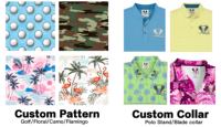 T-shirts pour hommes, polos de golf, impression par sublimation sur mesure, broderie, 88% polyester, 12% élasthanne, coupe classique