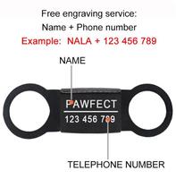 Benutzer definierte schwarze Edelstahl Silikon Pet Tracking Tags Halsband Graviert QR-Code Zier zubehör