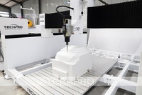 Mesin Pemotong Busa Polyurethane/EPS 3D Sculpture CNC Router 4 Axis dengan Kepala Ayun dan Sumbu Putar Spindle Tunggal